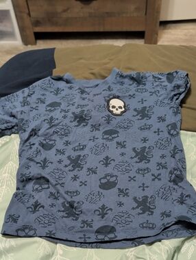 Eighty Eight Blue Skull & Crest Short Sleeve Tee